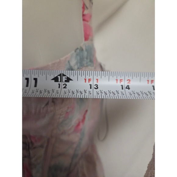 Bardot Pink Floral Corset Midi Dress Linen Blend Sleeveless Sweetheart Size 6 - Picture 6 of 6